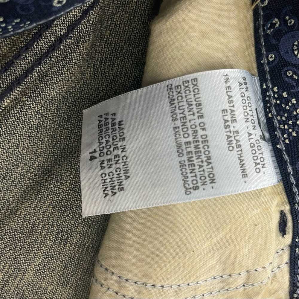 Levi's Red Tab Dark Blue Denim Wide Leg Cropped Capri Jeans Women’s Size 14 - Picture 8 of 12